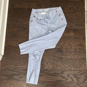 Striped button pants